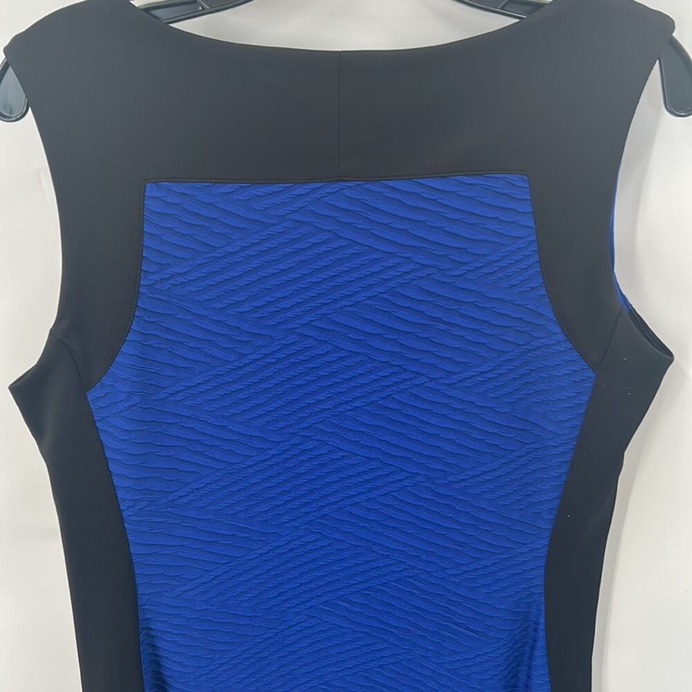Enfocus Women's Sleeveless Blue & Black Color Block Dress Size 12 - Picture 9 of 13